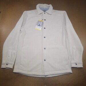 COPPER & OAK Mens Snap Front Jacket Ivory Size Small NEW